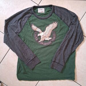 Y2K American Eagle Shirt XL Skater Preppy Green Embroidered Logo Vtg Classic Fit